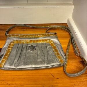 Brighton Silver and Gold Crossbody Bag Good Pre Owned Condition